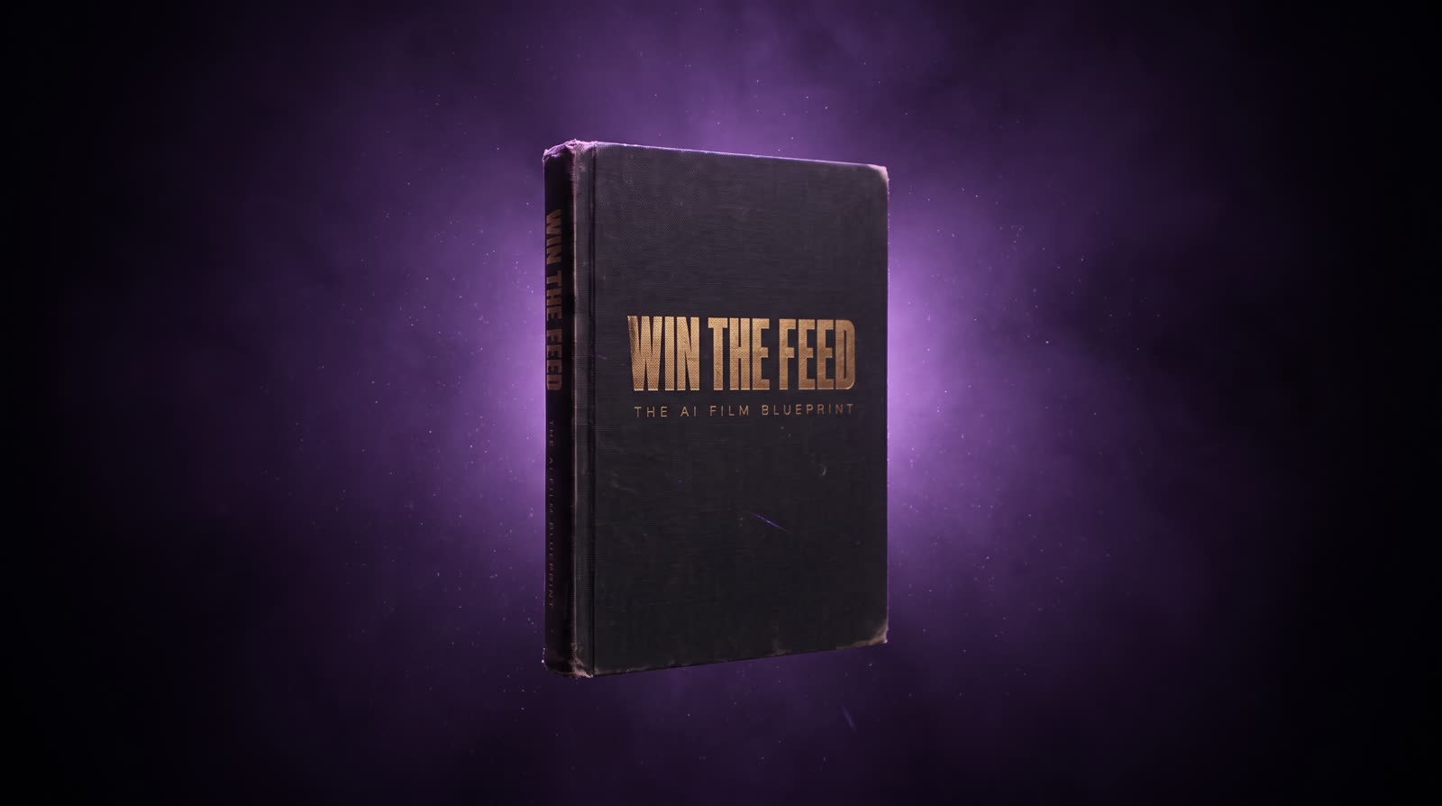 Win the Feed: The AI Film Blueprint book glowing in purple light